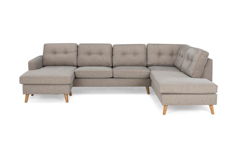 Monroe U-sofa med Divan Venstre Vaskbart Stoff - Gråbrun - U-sofa