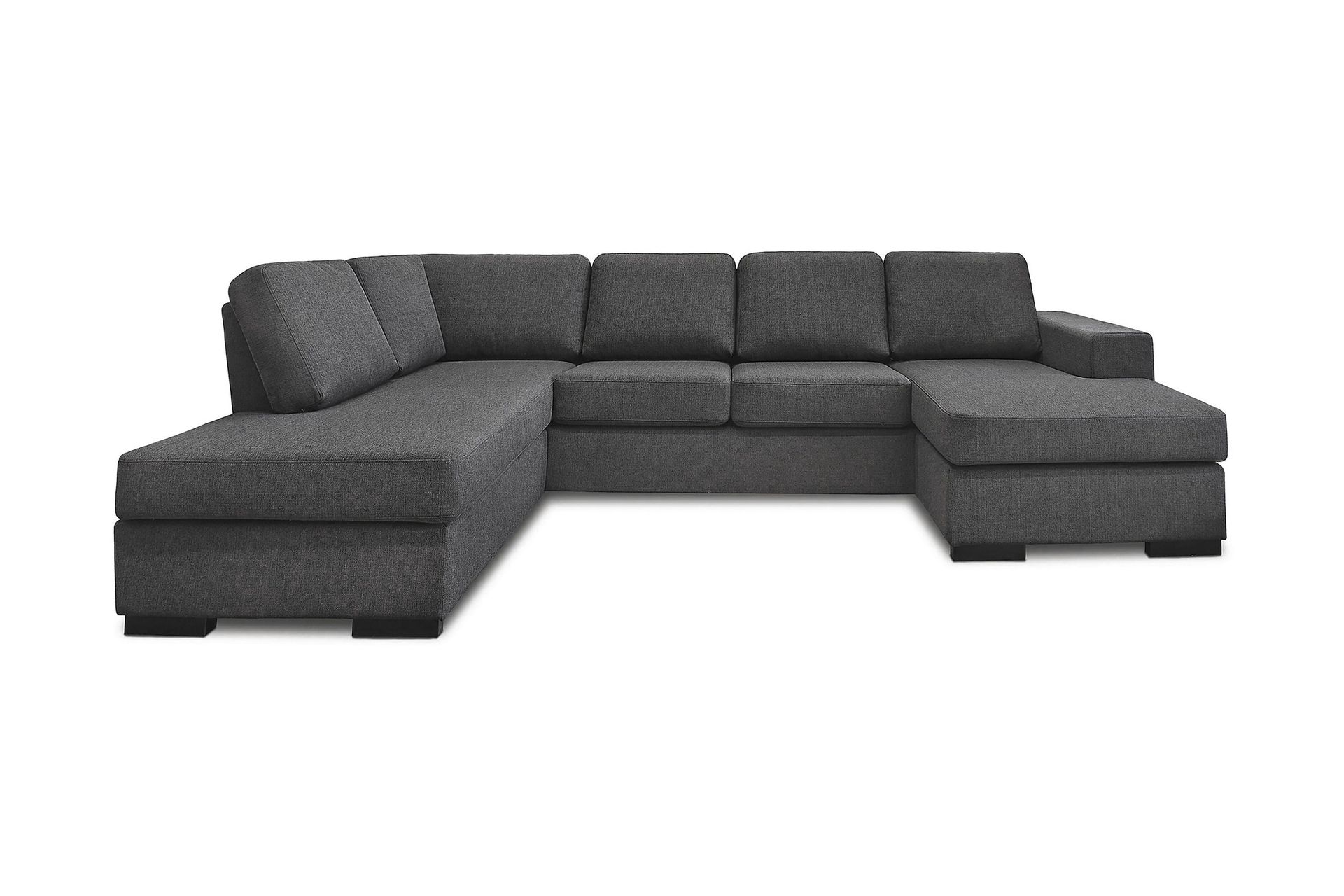 Nebraska U-sofa med Divan Høyre - Mørkegrå