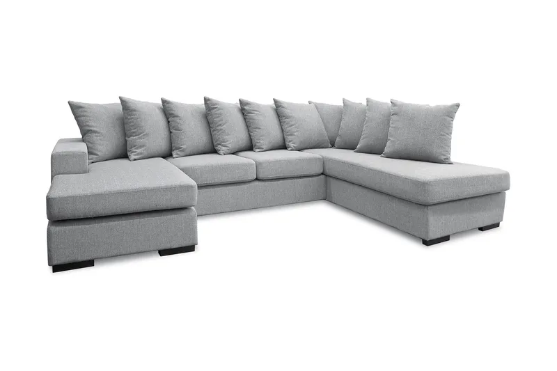 Nebraska U-sofa med Divan Venstre inkl. Konvoluttputer - Grå - Møbler - Sofaer - U-sofa