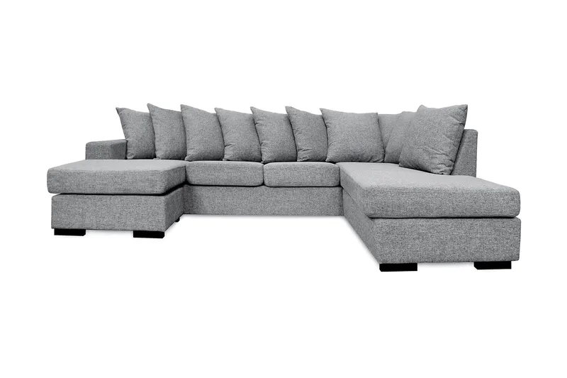 Nebraska U-sofa med Divan Venstre inkl. Konvoluttputer, Lysegrå