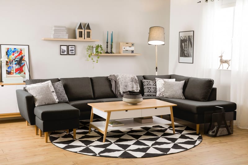 Nordic U-sofa Large med Divan Venstre - Brun - U-sofa