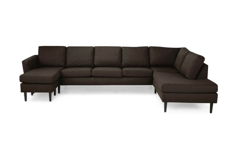 Nordic U-sofa Large med Divan Venstre - Brun/Svart - U-sofa