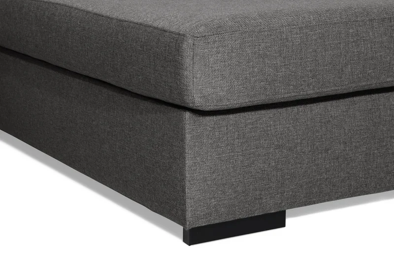 Ocean 4-seters Høyrevendt U-formet Sofa med Divan og Sjeselong i Stoff - Mørk grå - Møbler - Sofaer - U-sofa