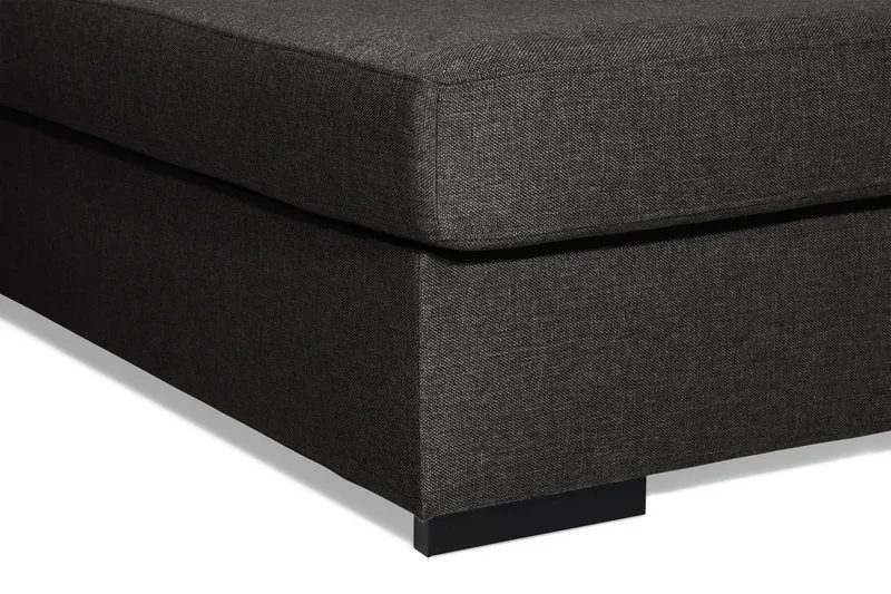 Ocean 4-seters Venstrevendt U-formet Sofa med Divan og Sjeselong i Stoff - Svart - Møbler - Sofaer - U-sofa