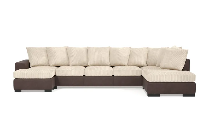 Ocean 5-seters Høyrevendt U-formet Large Sofa med Divan og Sjeselong i Manchester, Beige