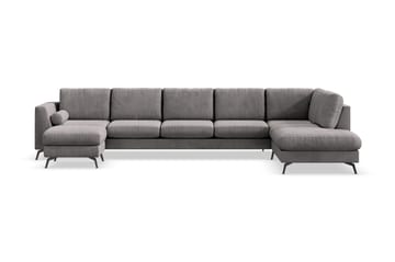 Ocean Lyx 6-seters Høyrevendt U-formet Sofa med Divan og Sjeselong + Fotskammel i Manchester