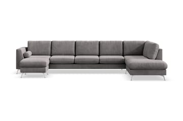 Ocean Lyx 6-seters Høyrevendt U-formet Sofa med Divan og Sjeselong + Fotskammel i Manchester