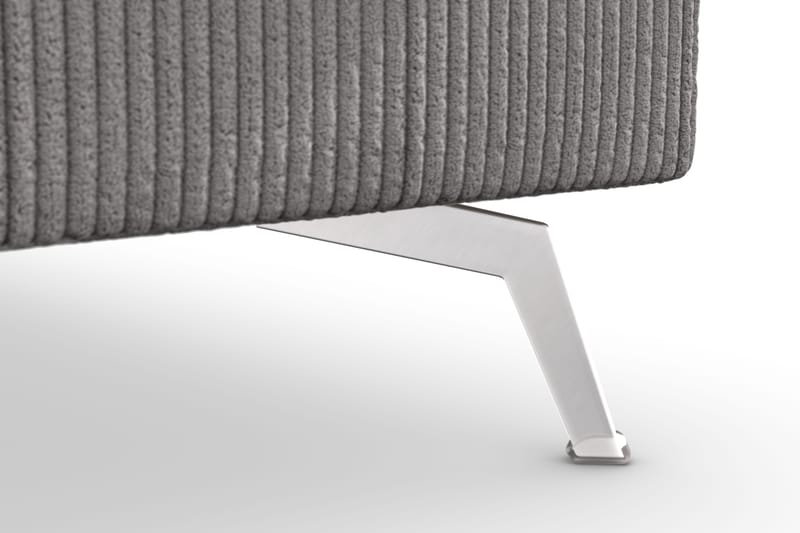 Ocean Lyx 6-seters Høyrevendt U-formet Sofa med Divan og Sjeselong + Fotskammel i Manchester - Mørk grå - Møbler - Sofaer - U-sofa