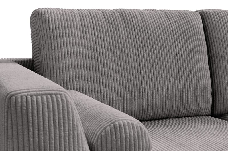 Ocean Lyx 6-seters Høyrevendt U-formet Sofa med Divan og Sjeselong + Fotskammel i Manchester - Mørk grå - Møbler - Sofaer - U-sofa