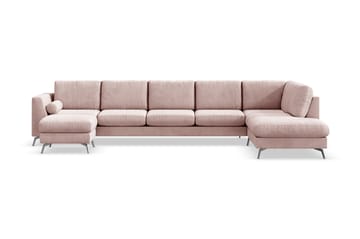 Ocean Lyx 6-seters Høyrevendt U-formet Sofa med Divan og Sjeselong + Fotskammel i Manchester