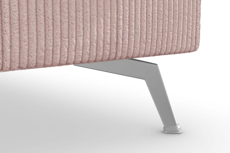 Ocean Lyx 6-seters Høyrevendt U-formet Sofa med Divan og Sjeselong + Fotskammel i Manchester - Rosa - Møbler - Sofaer - U-sofa