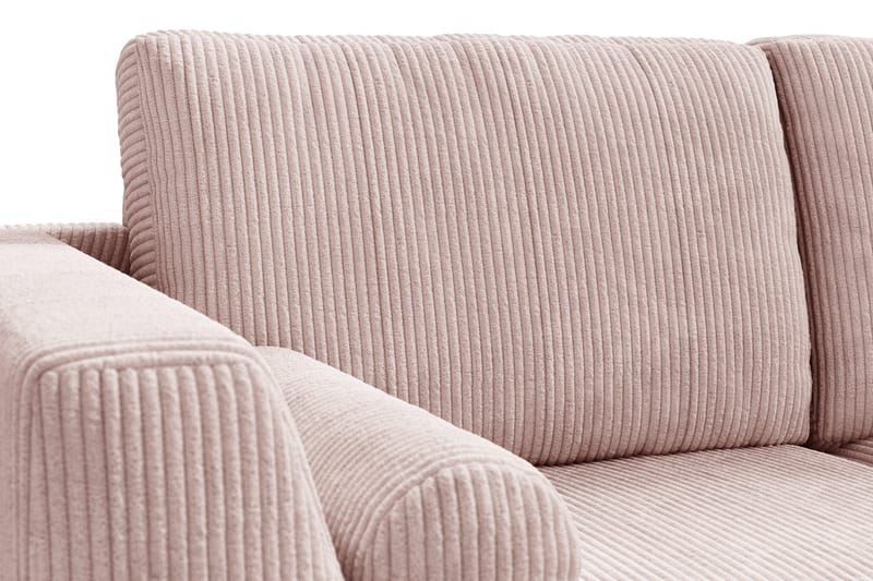 Ocean Lyx 6-seters Høyrevendt U-formet Sofa med Divan og Sjeselong + Fotskammel i Manchester - Rosa - Møbler - Sofaer - U-sofa