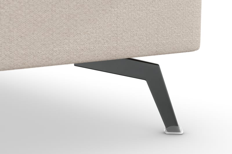 Ocean Lyx 6-seters Høyrevendt U-formet Sofa med Divan og Sjeselong + Fotskammel i Stoff - Beige - Møbler - Sofaer - U-sofa