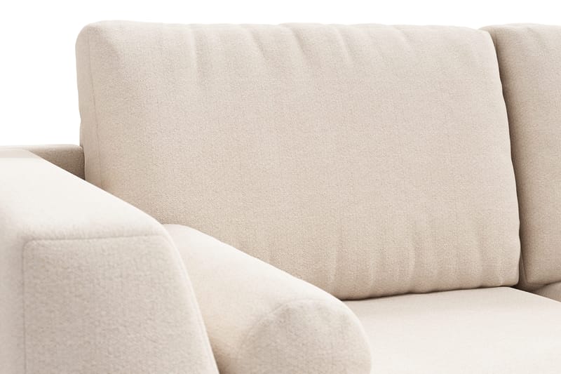 Ocean Lyx 6-seters Høyrevendt U-formet Sofa med Divan og Sjeselong + Fotskammel i Stoff - Beige - Møbler - Sofaer - U-sofa