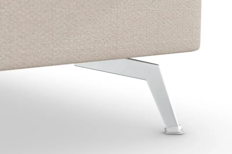 Ocean Lyx 6-seters Høyrevendt U-formet Sofa med Divan og Sjeselong + Fotskammel i Stoff - Beige - Møbler - Sofaer - U-sofa