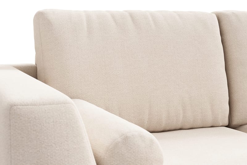 Ocean Lyx 6-seters Høyrevendt U-formet Sofa med Divan og Sjeselong + Fotskammel i Stoff - Beige - Møbler - Sofaer - U-sofa