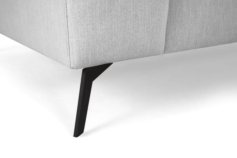 Ocean Lyx 6-seters Høyrevendt U-formet Sofa med Divan og Sjeselong + Fotskammel i Stoff - Grå - Møbler - Sofaer - U-sofa