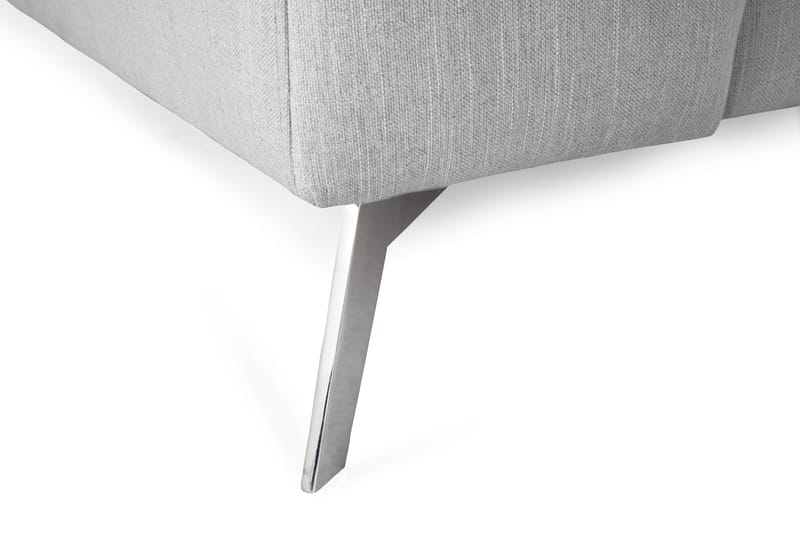 Ocean Lyx 6-seters Høyrevendt U-formet Sofa med Divan og Sjeselong + Fotskammel i Stoff - Grå - Møbler - Sofaer - U-sofa