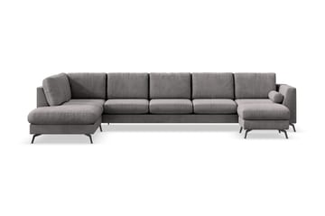 Ocean Lyx 6-seters Venstrevendt U-formet Sofa med Divan og Sjeselong + Fotskammel i Manchester