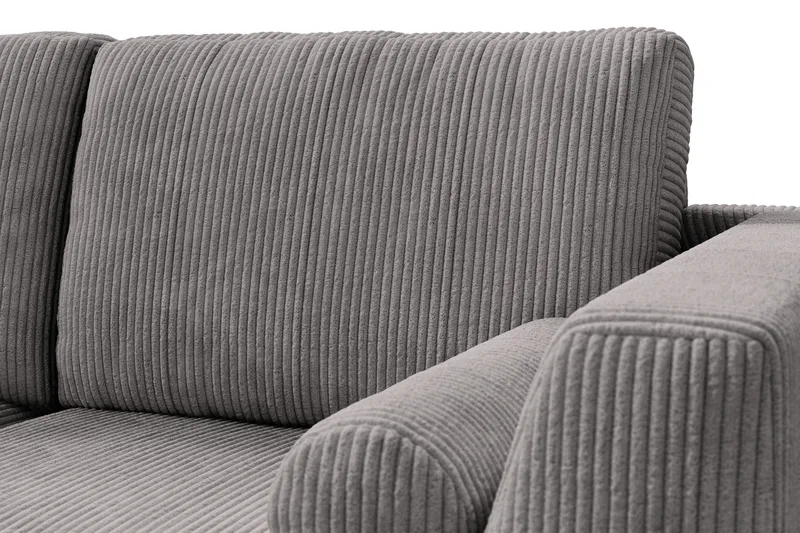 Ocean Lyx 6-seters Venstrevendt U-formet Sofa med Divan og Sjeselong + Fotskammel i Manchester - Mørk grå - Møbler - Sofaer - U-sofa