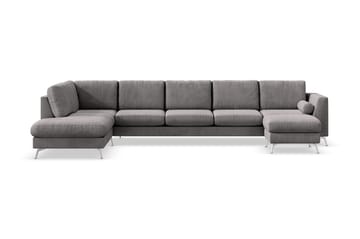 Ocean Lyx 6-seters Venstrevendt U-formet Sofa med Divan og Sjeselong + Fotskammel i Manchester