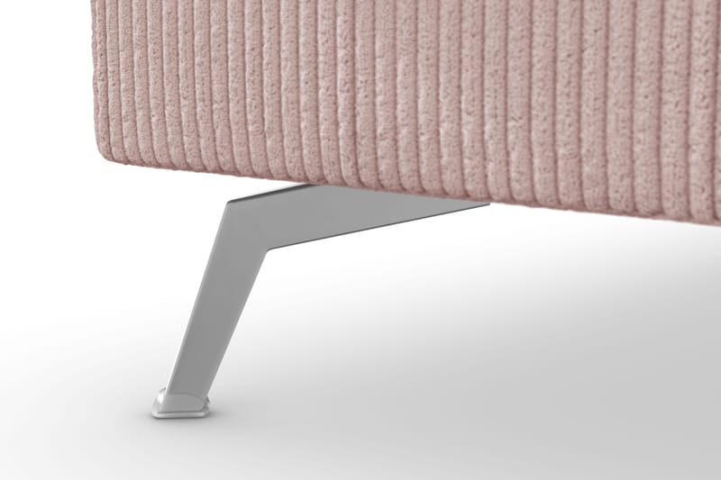 Ocean Lyx 6-seters Venstrevendt U-formet Sofa med Divan og Sjeselong + Fotskammel i Manchester - Rosa - Møbler - Sofaer - U-sofa