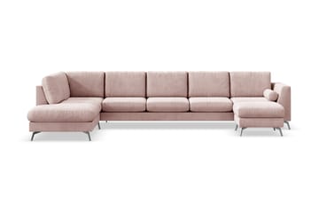 Ocean Lyx 6-seters Venstrevendt U-formet Sofa med Divan og Sjeselong + Fotskammel i Manchester