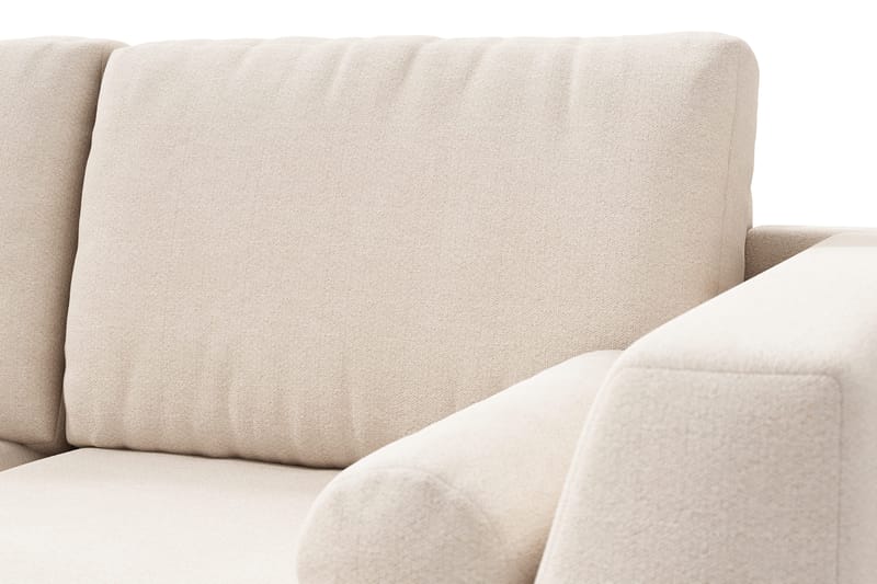 Ocean Lyx 6-seters Venstrevendt U-formet Sofa med Divan og Sjeselong + Fotskammel i Stoff - Beige - Møbler - Sofaer - Sofa med sjeselong