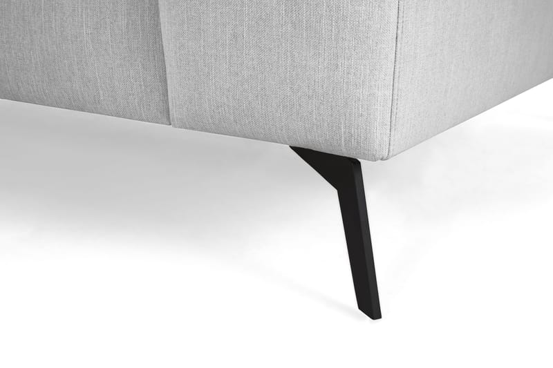 Ocean Lyx 6-seters Venstrevendt U-formet Sofa med Divan og Sjeselong + Fotskammel i Stoff - Grå - Møbler - Sofaer - U-sofa