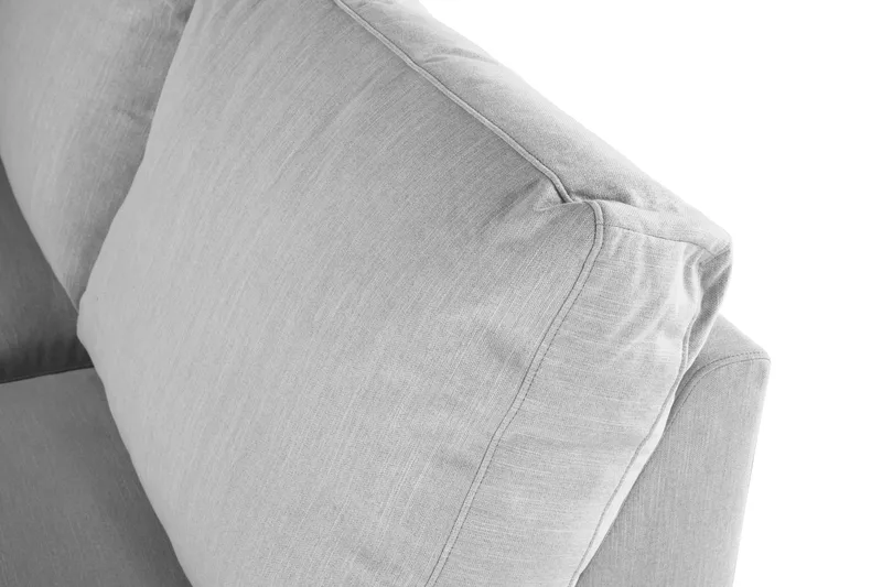 Ocean Lyx 6-seters Venstrevendt U-formet Sofa med Divan og Sjeselong + Fotskammel i Stoff - Grå - Møbler - Sofaer - U-sofa