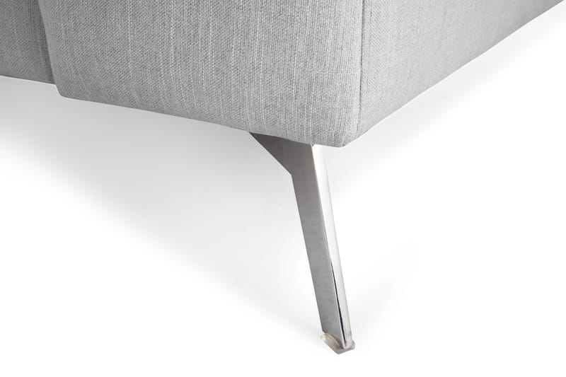 Ocean Lyx 6-seters Venstrevendt U-formet Sofa med Divan og Sjeselong + Fotskammel i Stoff - Grå - Møbler - Sofaer - U-sofa