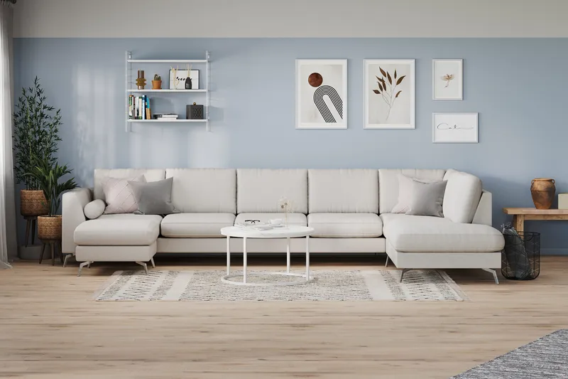 Ocean Lyx U-sofa med Sjeselong Høyre - Linbeige - Møbler - Sofaer - U-sofa