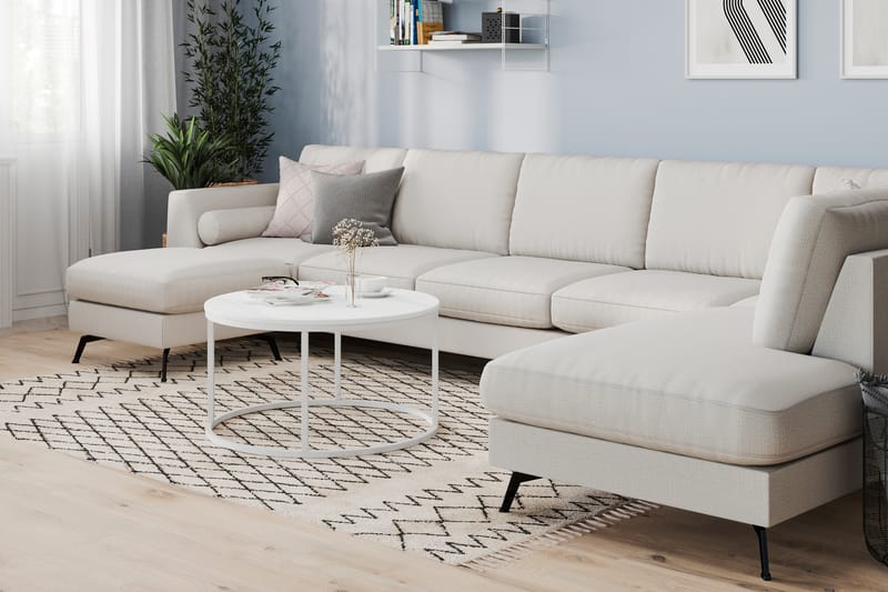 Ocean Lyx U-sofa med Sjeselong Høyre - Linbeige - U-sofa