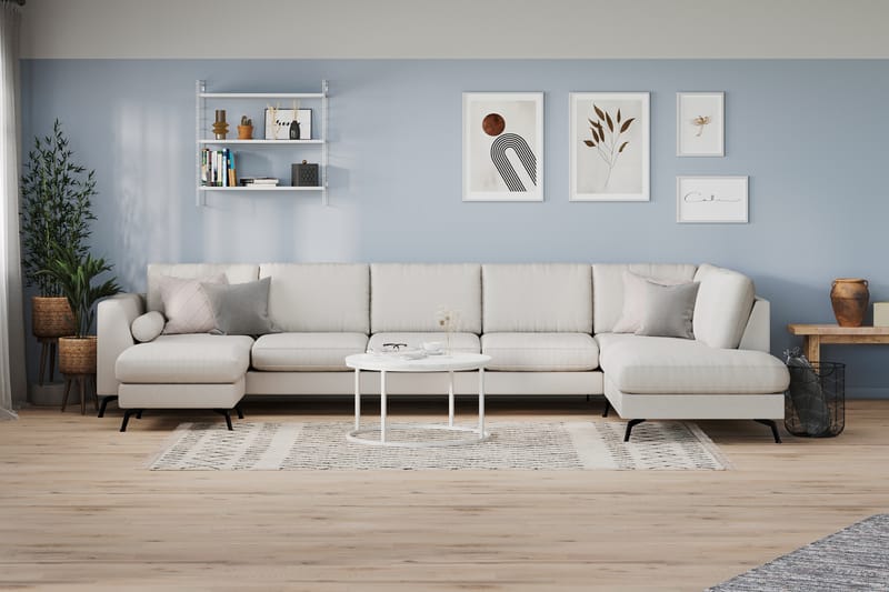 Ocean Lyx U-sofa med Sjeselong Høyre - Linbeige - U-sofa