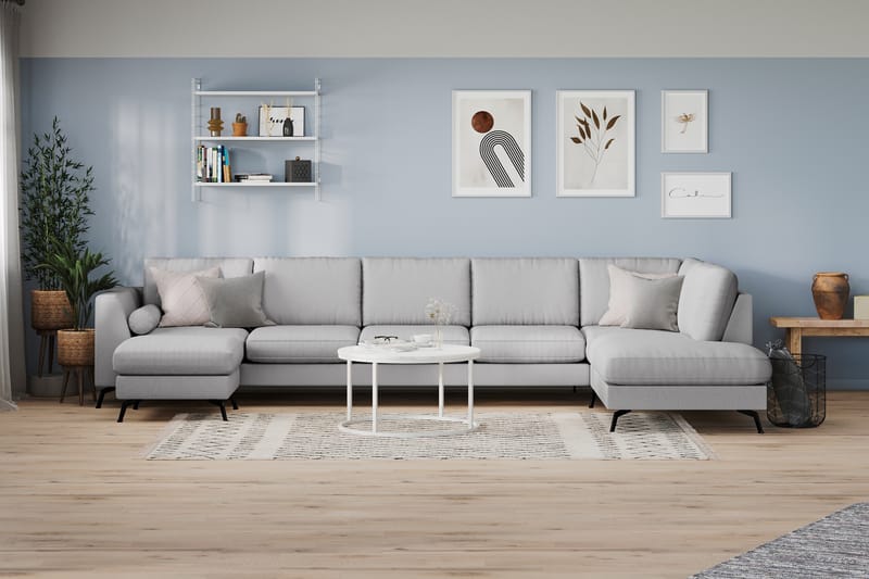 Ocean Lyx U-sofa med Sjeselong Høyre - Lingrå - Møbler - Sofaer - U-sofa