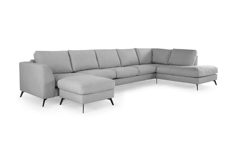 Ocean Lyx U-sofa med Sjeselong Høyre - Lingrå - Møbler - Sofaer - U-sofa
