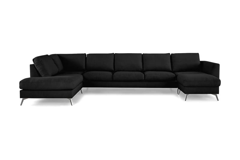 Ocean Lyx U-sofa med Sjeselong Venstre - Linsvart - Møbler - Sofaer - U-sofa