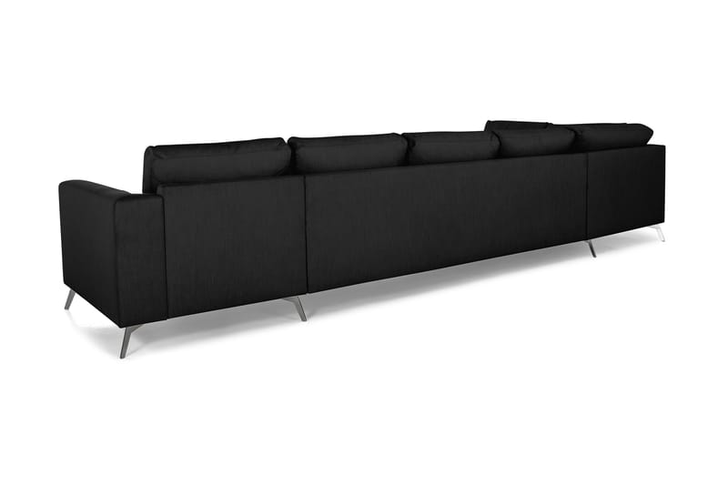 Ocean Lyx U-sofa med Sjeselong Venstre - Linsvart - U-sofa