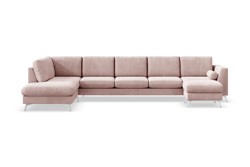 Ocean Lyx U-sofa med Sjeselong Venstre - Rosa - U-sofa