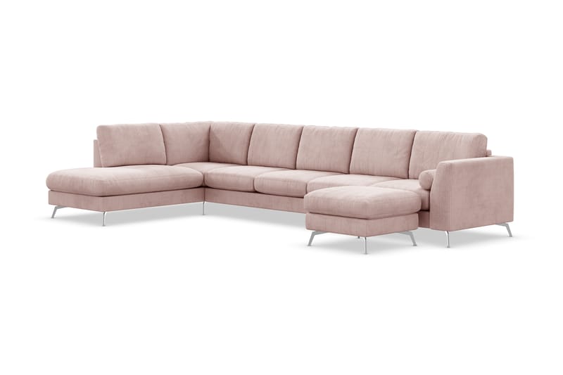 Ocean Lyx U-sofa med Sjeselong Venstre - Rosa - U-sofa