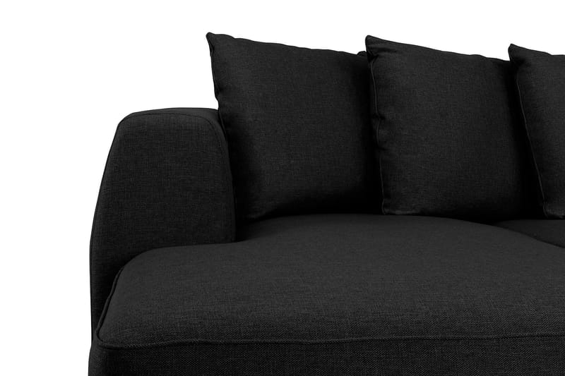 Optus 4-seters Høyrevendt U-formet Sofa med Divan og Sjeselong i Stoff inkl. Pynteputer - Svart - Møbler - Sofaer - Skinnsofaer