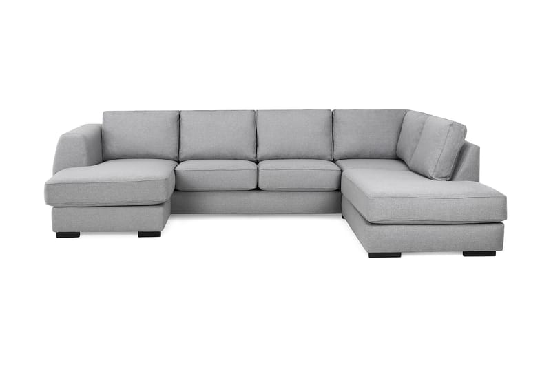Optus 4-seters Høyrevendt U-formet Sofa med Divan og Sjeselong i Stoff - Lys grå - Møbler - Sofaer - U-sofa