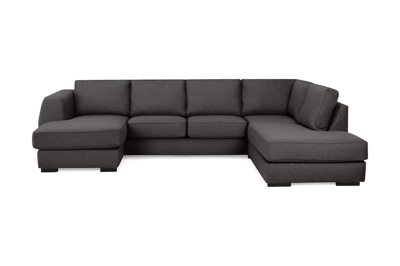 Optus 4-seters Høyrevendt U-formet Sofa med Divan og Sjeselong i Stoff - Mørk grå - Møbler - Sofaer - U-sofa