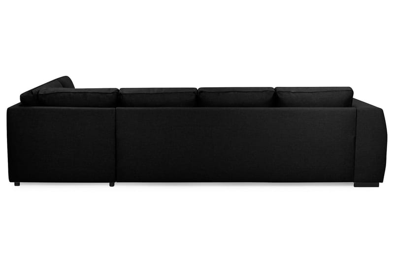 Optus 4-seters Høyrevendt U-formet Sofa med Divan og Sjeselong i Stoff - Svart - Møbler - Sofaer - U-sofa