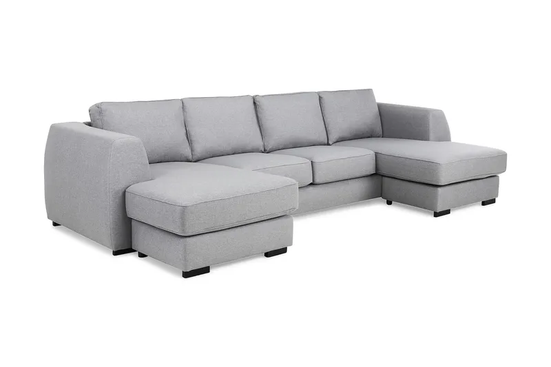 Optus 4-seters U-formet Sofa med Dobbeldivan i Stoff - Lys grå - Møbler - Sofaer - U-sofa