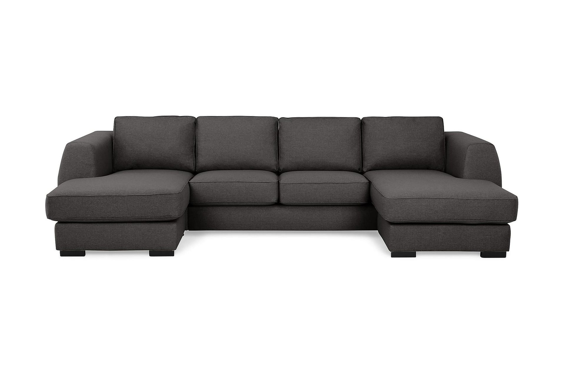 Optus 4-seters U-formet Sofa med Dobbeldivan i Stoff - Mørk grå - Møbler - Sofaer - U-sofa