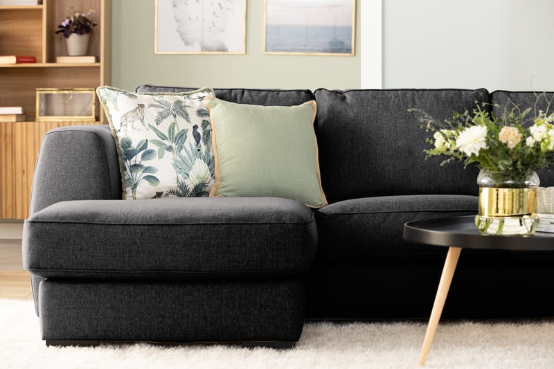 Optus 4-seters U-formet Sofa med Dobbeldivan i Stoff - Mørk grå - Møbler - Sofaer - U-sofa