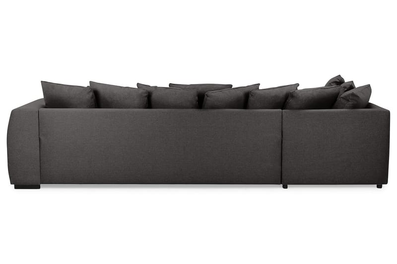 Optus 4-seters Venstrevendt U-formet Sofa med Divan og Sjeselong i Stoff inkl. Pynteputer - Mørk grå - Møbler - Sofaer - U-sofa