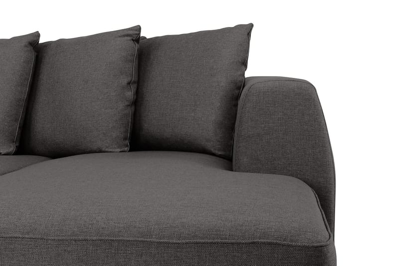 Optus 4-seters Venstrevendt U-formet Sofa med Divan og Sjeselong i Stoff inkl. Pynteputer - Mørk grå - Møbler - Sofaer - U-sofa