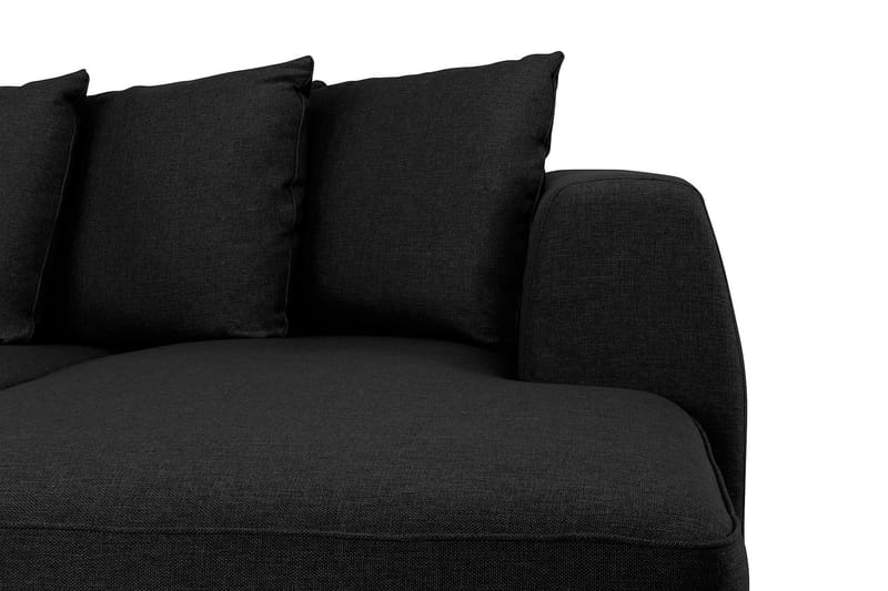Optus 4-seters Venstrevendt U-formet Sofa med Divan og Sjeselong i Stoff inkl. Pynteputer - Svart - Møbler - Sofaer - U-sofa
